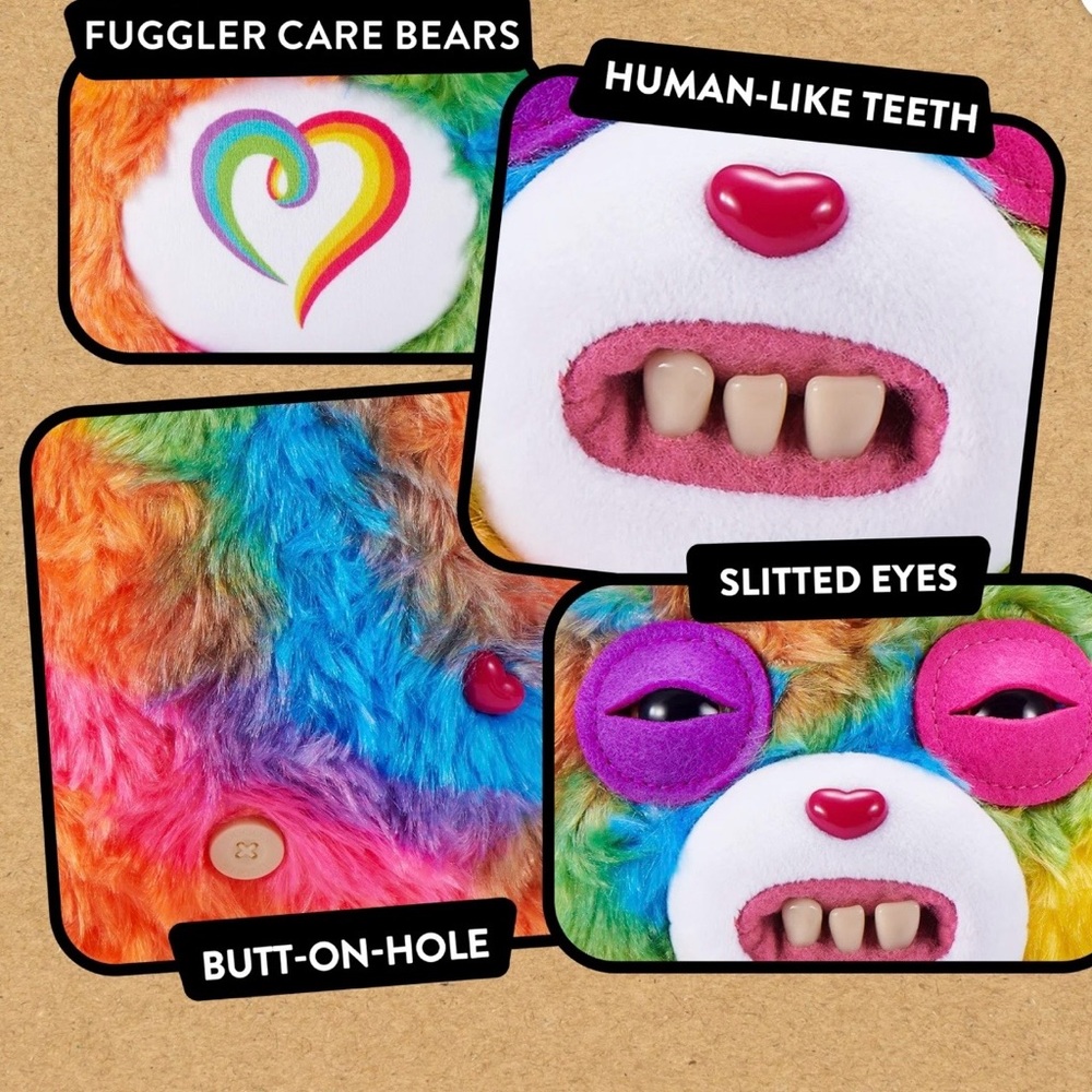 Fuggler/Care Bears/9 inch/Togetherness Bear/Ugly Monster Stuffed Animal/ZURU - Picture 6 of 7